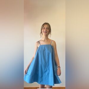 Listicle Blue A-Line Spaghetti Strap Mini Dress